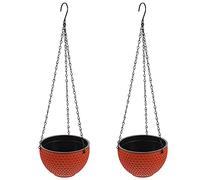 Happyyami 2Pcs Suspendus Planteurs Double- Pots Conception Panier Suspendu Pot de Fleurs Auto- Arrosage Plantes D' intérieur en Extérieur Fleur Pots Suspendus avec Égouttoir Et Chaîne pour