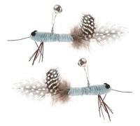 Happyyami 2pièces Accessoires De Remplacement pour Baguette à Chats Jouets Interactifs avec Insectes Plumes pour Chats Amusants Et Actifs