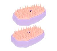 Happyyami 2pièces Brosse De Bain à Vapeur Pour Animaux Brosse De Toilettage Massage Pour Et Chiens Élimine Poils Égarés Auto-nettoyante Coloris