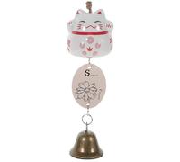 Happyyami 2pièces Cloche à Vent Maneki Neko Céramique Décoration Extérieure pour Jardin Et Mariage Pendentif