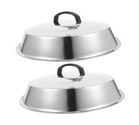 Happyyami 2pièces Couvercle Acier Inoxydable Pour Wok Et Poêles Protection Éclaboussures Rétention De Chaleur Accessoire De Cuisine Pratique Pour Casseroles Et Poêles
