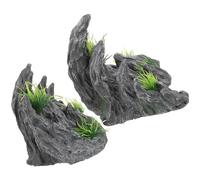 Happyyami 2pièces Décoration Aquarium Pierre Artificielle Roche pour Aménagement Paysager Et Ornements De Poisson pour Réaliser Un Écosystème Naturel Votre Aquarium