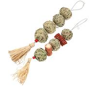 Happyyami 2pièces Jouets à Mâcher pour Animaux Boules Herbe pour Cobayes Lapins Et Hamsters Jouets De Dentition Amusants Et