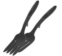 Happyyami 2pièces Lot de Fourchettes de Cuisine Silicone Résistantes Chaleur Fourchette Antiadhésive Ergonomique pour Pâtes Spaghetti et Salades Ustensiles Légers et Pratiques