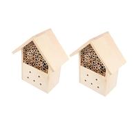 Happyyami 2pièces Maison Bois pour Abeilles Ruche Bois Suspendue pour Jardin Habitat pour Insectes Et Pollinisateurs