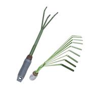 Happyyami 2pièces Outils De Jardinage Râteau Griffes Et Râteau à Dents Kit De Cultivateur Ergonomique pour Aménagement Extérieur Et Jardinage
