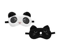 Happyyami 2Pièces Respirant Lot de Masques de Couchage Animaux Mignons pour Paisible et Confortable Au Bureau Voyage