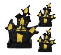 Happyyami 3 Pièces Décorations D'aquarium d'halloween Figurine De Château d'halloween Résine Aquarium Statue Décor Aquarium Château Grotte Cachette Betta Poisson Ornement Accessoires