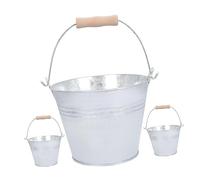 Happyyami 3 Pièces Seau à Charbon poignée Utilitaire bac à Glace Poubelle de Cuisine avec Couvercle Seau de Rangement seaux bidon de Stockage d'huile Seau à Graisse pour Grill Le Fer Silver