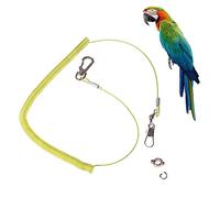 Happyyami 3m Laisse Élastique Réglable pour Perroquet Harnais De Vol Mètres avec Anneau De Griffe No Couleur Aléatoire pour Activités Extérieures
