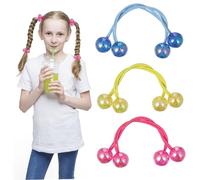 Happyyami 3paires Élastiques Cheveux Femme Acrylique Boules Décorées Avec Cristaux Bandes Élastiques Pour Cheveux Accessoires