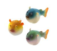 Happyyami 3pièces Décoration Aquarium Simulée Poisson Gommeux Artificielle Vert Jaune Bleu Ornement Paysage Flottant pour Réaliser Un Écosystème Aquatique