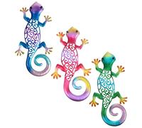 Happyyami 3pièces Décorations Gecko Fer Lot De Artisanat Mural Intérieur Extérieur Ornements Maison