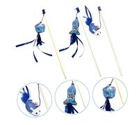 Happyyami 3pièces Interactive Bois pour Chat De Jouets avec Poupée Poisson Souris Bloc Amusant Et pour Éveiller Et Renforcer Les Liens avec Votre Animal