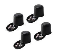 Happyyami 4 Ensembles Gobelet à Dés Noir avec Base, Lot de Sets de Dés | Couvercle Ajusté, Intérieur Lisse et Fond Lesté, pour Jeux de Table, Bars et Soirées