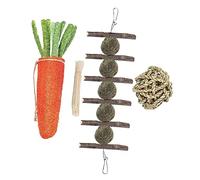 Happyyami 4 Pièces à Mâcher Lapin Literie pour Hamsters Jouets Cage à Hamsters Souris Accessoires Cochon d'Inde Accessoires Cage Hamster Rat Hamacs Pois Hamster à Mâcher Cobaye en Bois