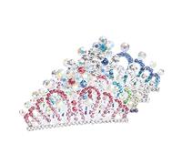 Happyyami 4 pièces Tiara Garçon Fille Couronne Cristal et Peigne à Cheveux Accessoires Élégants pour Anniversaire Fête et Spectacle Brillance Éblouissante pour Petites Princesses