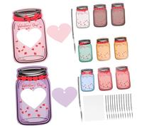 Happyyami 48 Ensembles Cartes de Saint Valentin Colorées Forme de pour Fêtes Scolaires Parfaites pour Diy Anniversaire