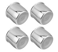 Happyyami 4pcs Cache-poussière pour Moyeu de Roue de Remorque 108mm, Construction Robuste en Métal Argenté, Installation Facile pour Modification de Jante Acier