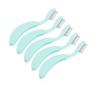 Happyyami 5 Pièces Peigne à cils outils de beauté peigne cosmétique outil applicateur de cils peigne à mascara pour séparer les cils peigne à sourcils pour femme Acier inoxydable Sky-blue