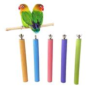 Happyyami 5pièces Bâtons De Grignotage pour Oiseaux Naturel Supports à Grimper pour Perruches Et Perroquets Jouets à Mâcher Colorés Couleurs Aléatoires