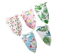 Happyyami 5pièces Foulards Tropicaux pour Animaux De Compagnie Bandanas Colorés pour Chiens Et Chats Serviettes à Salive Amusantes Styles Variés
