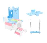 Happyyami 5pièces Jouets pour Hamster Maison Arc-Ciel Pont Et Balançoire pour Exercices Amusants La Cage