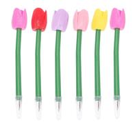 Happyyami 6 Pièces Stylos à Bille Tulipe Décoratif, Refills Remplaçables | Présent Rentrée, Look Floral Mignon, pour Enseignants, Cahiers, Livres D’or, Comptoirs Couleur Aléatoire
