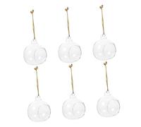 Happyyami 6 Pièces Vasque Suspendue Boule de Verre Bougie bougeoirs en Vrac bouda Decoration Interieure Vase Transparent Pot de Fleur Recipient Verre Bouteille en Verre Suspendue Bricolage