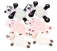Happyyami 6pièces Fuzzy Animal Hair Ties Cute Plush Scrunchies for Girls Elastic Hair Ropes with Rabbit Panda and Cow Designs