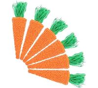 Happyyami 6pièces Jouets à Mâcher pour Animaux De Compagnie Décoration De Pâques Jouets Radis Tressé pour Hamster Et Lapin Fournitures à Mâcher pour Animaux