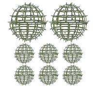 Happyyami 8 Pièces Support pour Composition de Mariage en Plastique Vert, Cadre de Boule Topiaire pour Plantes Artificielles, Facile à Installer, Résistant la Pluie Soleil, pour Décoration