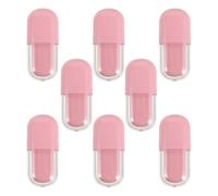Happyyami 8 Pièces Tube de Gloss à Lèvres Vide, Tube de Gloss à Lèvres de Baguette, 3ml, Plastique, Ovale, Rose, Rechargeable, Facile à Nettoyer, Portable, pour Voyage et Usage