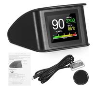 Happyyami Affichage Tête Haute en Abs et PC Hud Voiture Compteur de Vitesse Numérique avec Écran Lcd Portable pour Véhicule pour Conduite Longue Distance et Voyage