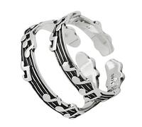 Happyyami Bague de Couple en Cuivre Notes de Musique, Bagues Bijoux Ouvertes Noires pour Décoration Quotidienne des Doigts, Légères et Résistantes Décoloration, 2 Pièces