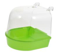Happyyami Bain De Oiseaux Plastique pour Perruches Bac De Pratique pour Volatiles Accessoire De Cage Facile à Installer pour Bain Design Simple Et Fonctionnel