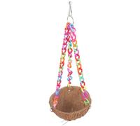Happyyami Balançoire pour Perroquet Jouet en Coquille De Noix De Naturelle Nid Cage À Oiseaux Lit Décoratif Maison d'oiseaux Extérieur Intérieur Couleur Aléatoire
