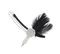 Happyyami Bandeau à Plumage D'autruche Vintage Décoration De Cheveux Pour Fête Coiffure De Cosplay Femme Style Flapper Années 1920 Accessoire Ethnique