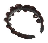 Happyyami Bandeau tressé en arête de poisson bandeau des femmes denté faire faux bandeau de cheveux bouclés bandeaux avec des dents pour femmes Fil haute température Brown