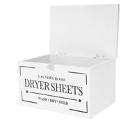 Happyyami Boîte de rangement pour papier sèche-linge code salle peluche réutilisable de la buanderie poubelle à linge Conteneurs de buanderie gadgets à linge Bois blanche