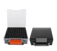 Happyyami Boîte de Rangement pour Piles AA et AAA en Plastique avec Compartiments Classés, Poignée Solide et Fermeture Sécurisée, Gestion Domestique Collecte