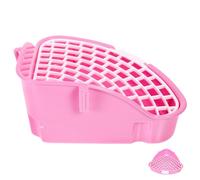 Happyyami Boîte Toilette de Lapin décor d'aquarium égyptien Coin Lapin Pot de Lapin bac litiere bac à litière Pot de Chinchilla Coin d'entraînement pour Animaux de Compagnie Plastique Rose