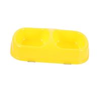 Happyyami Bol à Nourriture pour Chien Et Chat Double Design Antidérapant Bol Portable pour Animaux De Compagnie Facile à Nettoyer Jaune