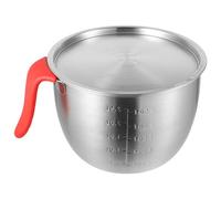 Happyyami Bol Mélangeur Inox avec Couvercle et Poignée Saladier Multifonction pour Pâtisserie Whipping Crème et Œufs Résistant pour Cuisine Maison et Professionnelle