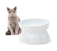 Happyyami Bol pour Animaux avec Fontaine à Boire Bol Alimentaire Anti-dérapant pour Chat Et Chien Double Usage Design Élégant Couleur Blanche