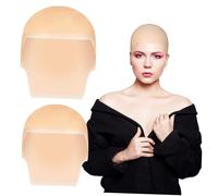 Happyyami Bonnets Chauves en Latex 2 Pièces Taille Unique Élastique Unisexe Maquillage Costume Halloween Carnaval