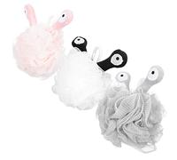 Happyyami Boule de Bain Exfoliante Lot de 3 Boules de Bain en Maille pour Spa à Domicile Nettoyage Doux pour Famille et