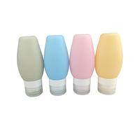 Happyyami Bouteilles de Voyage Silicone Rose Abricot Orange Contenants Cosmétiques pour Shampooing et Lotion
