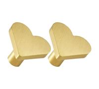 Happyyami Boutons de Commode en Laiton Doré Installation Facile 2pcs de Cœur Amélioration Élégante du Mobilier Usage Polyvalent Cuisine et Commode