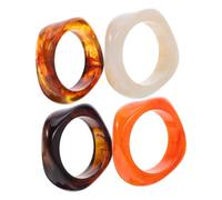 Happyyami Bracelets pour femmes 4pcs Acrylique Semi-Transparent Géométrique Irrégulier style chic et tendance pour Milieux Professionnels et Événements Festifs